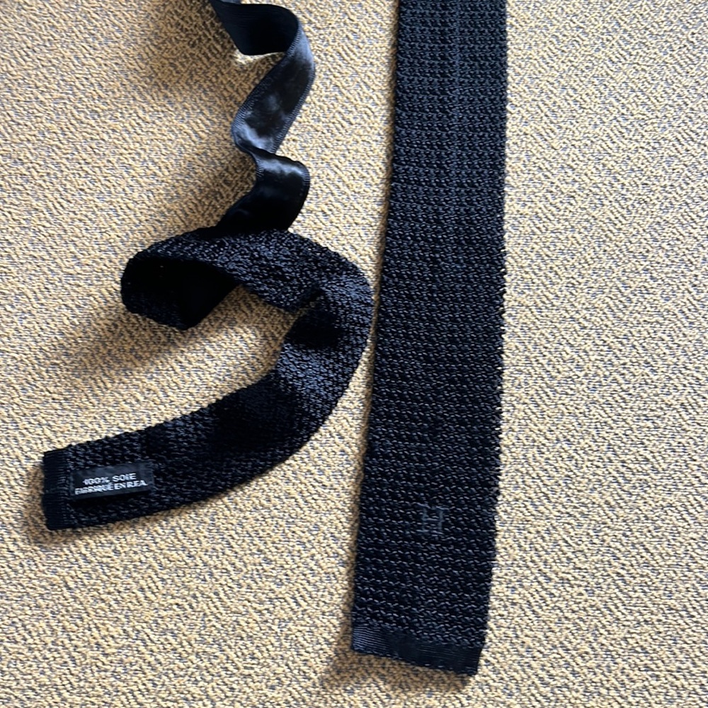 Hermes Black Knit Tie